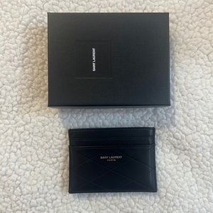 YSL Saint Laurent Quilted Lambskin Card Case Wallet